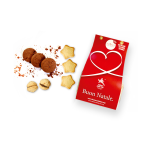 biscotti equo e solidali, baci di dama, stelline all'arancia e cookies al cioccolato